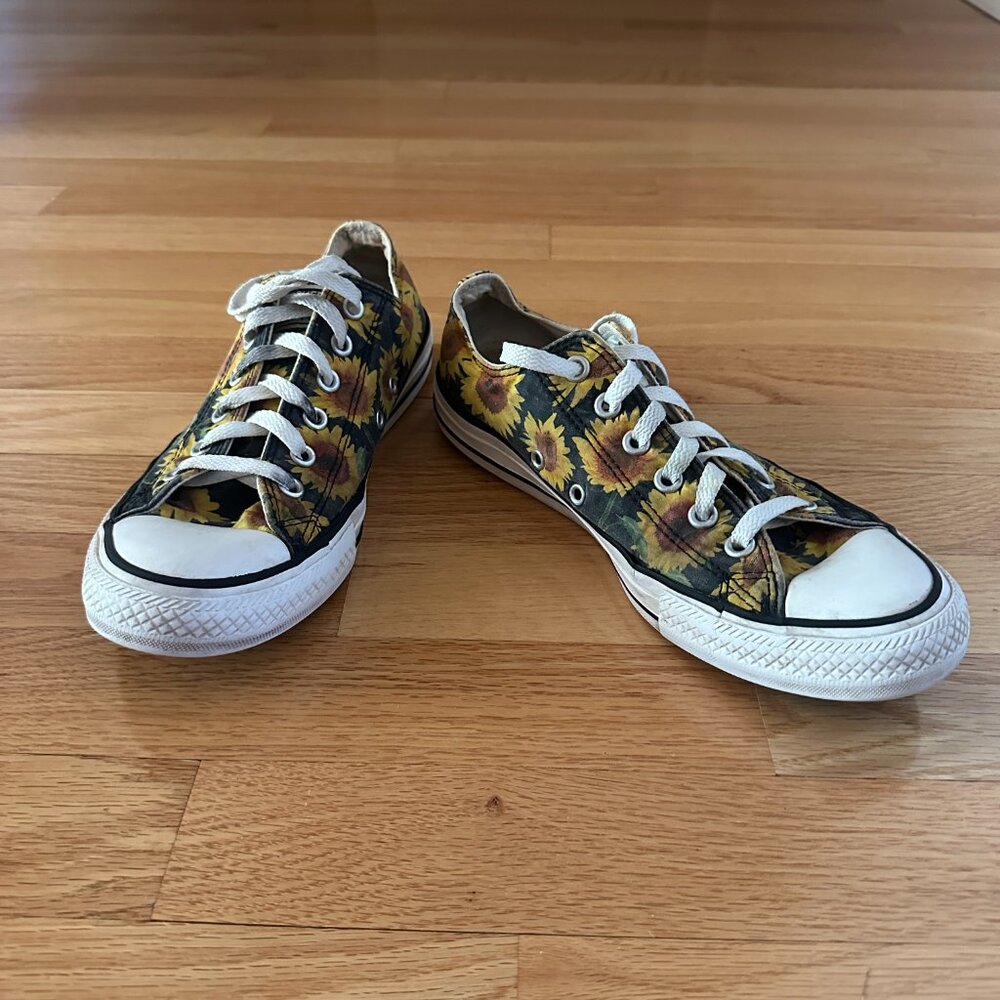 Converse Women's Sunflower Print Low Top Sneakers - Yellow/Black - Picture 4 of 15